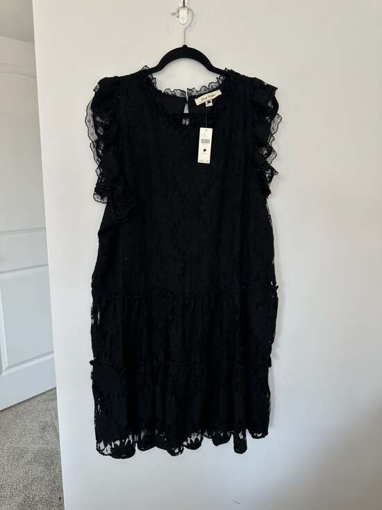 Blue Tassel Dresses & Skirts - NWT Blue Tassel - Anthropologie Black Lace Tiered Ruffle Dress Size 2X